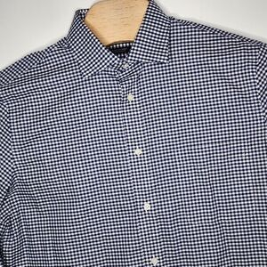 Lauren Ralph Lauren Men's 16 34/35 Regular Fit Black Label Blue Plaid ‎ Shirt